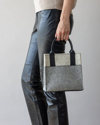 Jaunt Merino Wool Mini Tote/ Heather White Black
