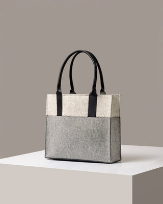 Jaunt Merino Wool Midi Tote/Heather White Black
