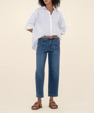 Ashton Wide Leg Barrel Jean Medium Wash