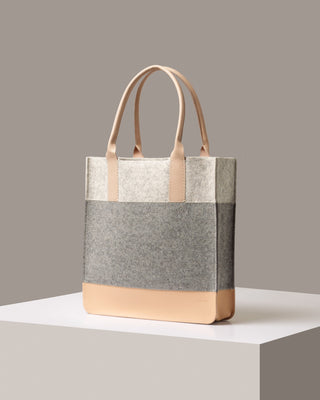 Jaunt Merino Wool Tote Granite/Heather White Vachetta