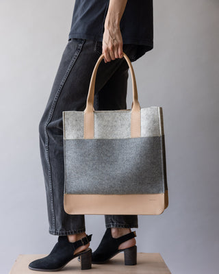 Jaunt Merino Wool Tote Granite/Heather White Vachetta