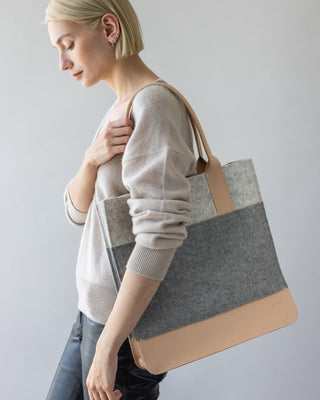 Jaunt Merino Wool Tote Granite/Heather White Vachetta