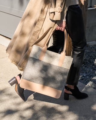 Jaunt Merino Wool Tote Granite/Heather White Vachetta