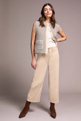 Comfort Stretch High Rise Palazzo Pants Sandstone