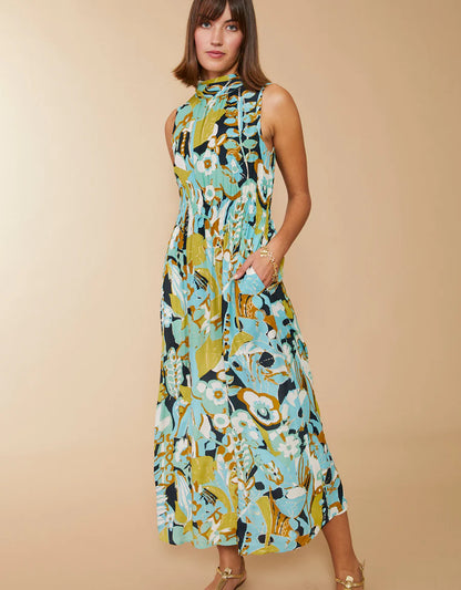 Lottie Midi Dress Southern Resort Floral Abstract