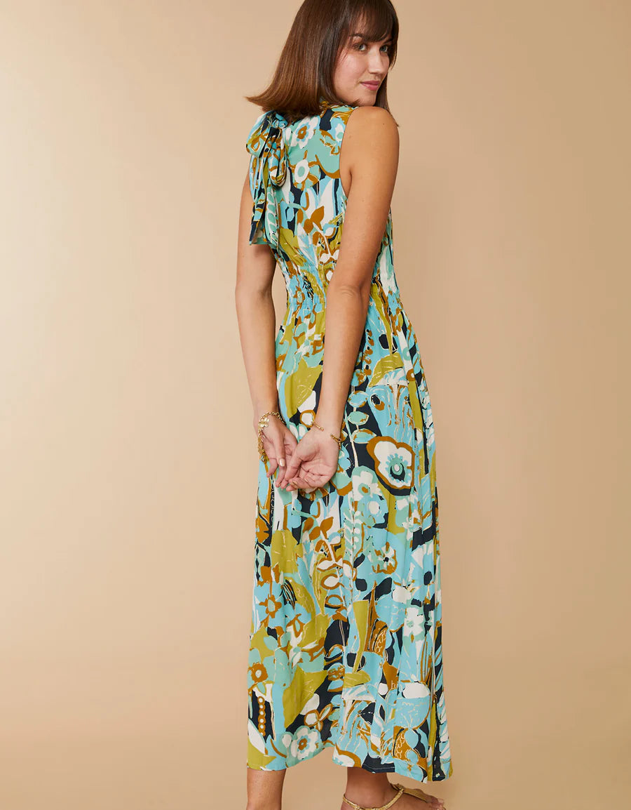 Lottie Midi Dress Southern Resort Floral Abstract