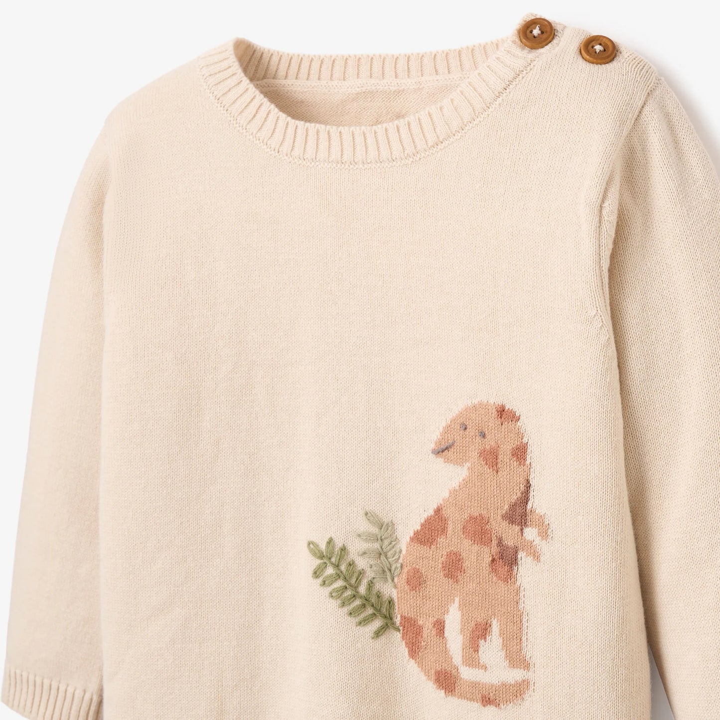 Dinosaur Sweater With Corduroy Pants & Pom Hat Set