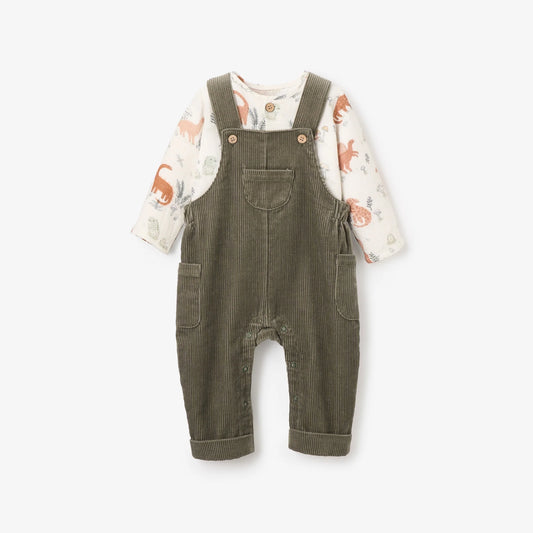 Dinosaur Family Corduroy Overall Set