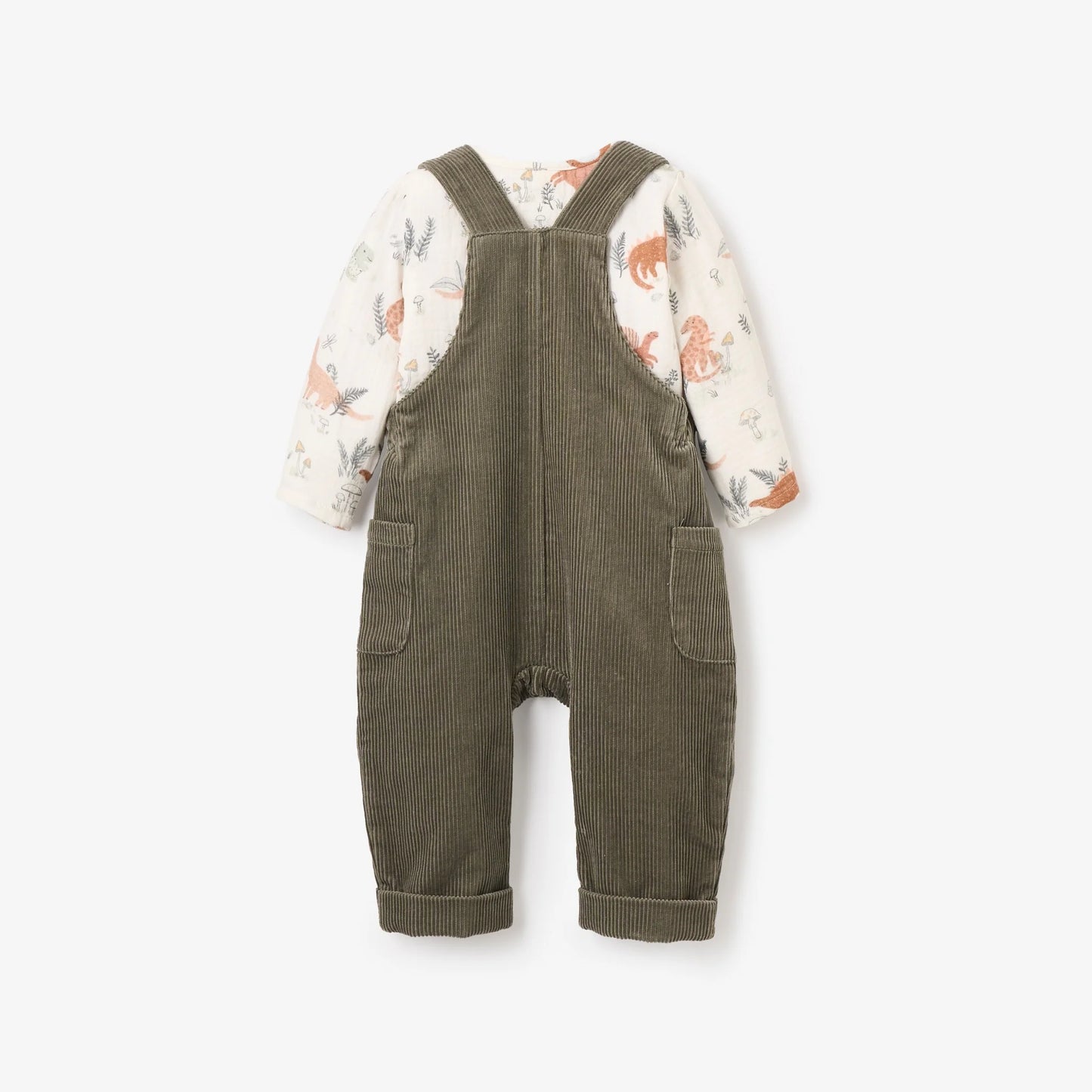 Dinosaur Family Corduroy Overall Set