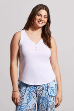Load image into Gallery viewer, Henley Solid Tank Top With Buttons