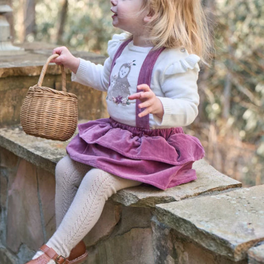 Forest Family Sweater & Velveteen Skirt