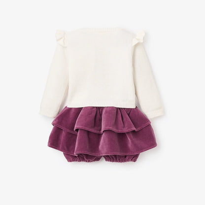 Forest Family Sweater & Velveteen Skirt