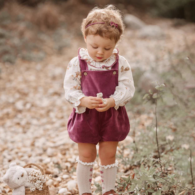 Forest Family Velveteen Overall Set