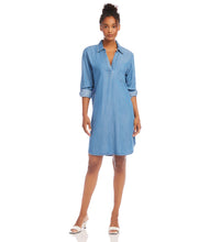 Load image into Gallery viewer, Roll Tab Sleeve Chambray Shirtdress