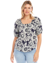 Load image into Gallery viewer, Sunflower Peasant Print Top
