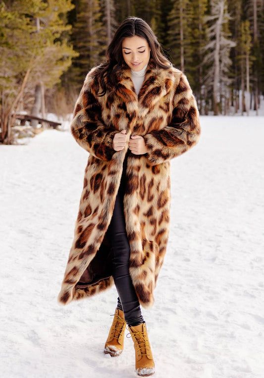 Feline Fine Maxi Coat Leopard