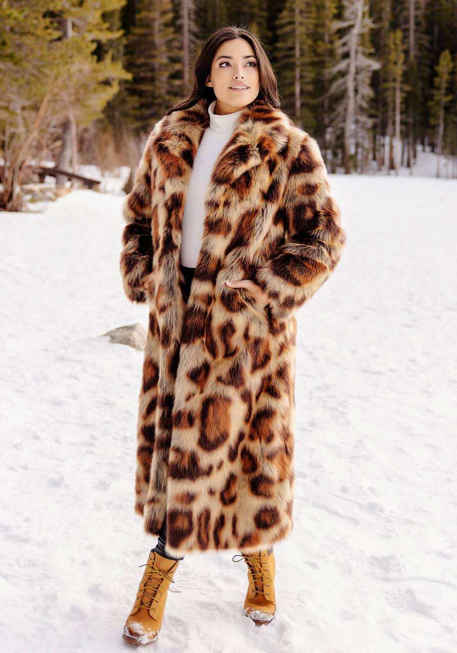 Feline Fine Maxi Coat Leopard