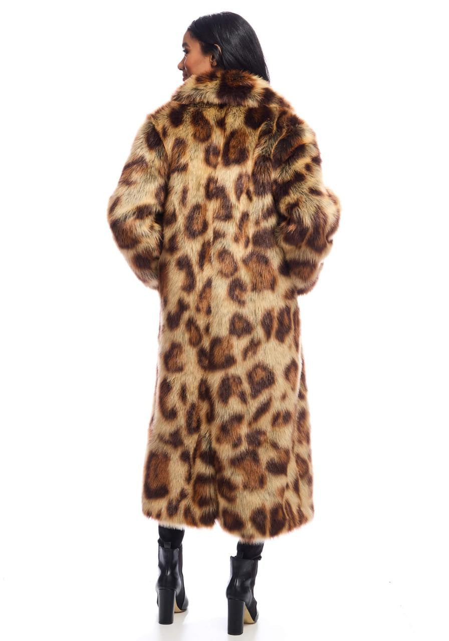 Feline Fine Maxi Coat Leopard