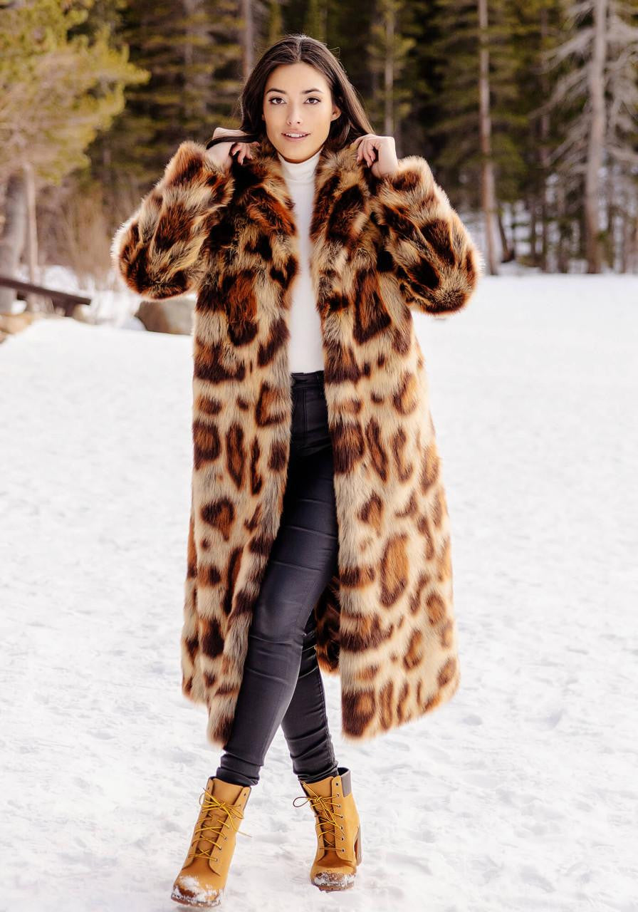 Feline Fine Maxi Coat Leopard