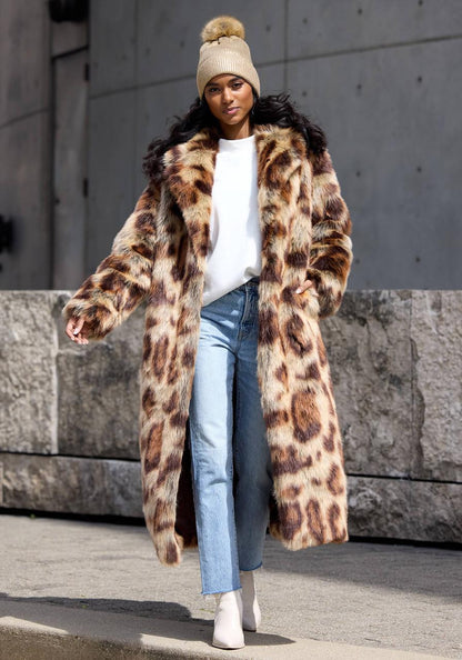 Feline Fine Maxi Coat Leopard