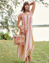 Load image into Gallery viewer, Loretta Linen Midi Dress Callawassie Cabana Stripe