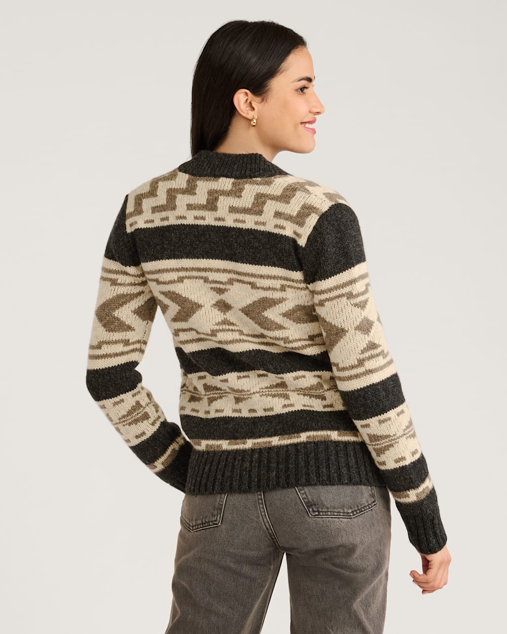 Graphic Shetland Zip Sweater