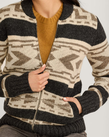 Graphic Shetland Zip Sweater