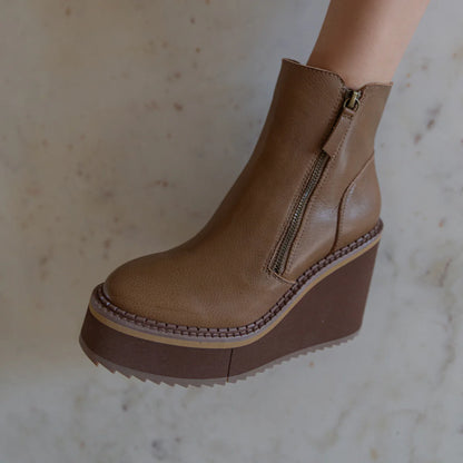 Avail Brown Wedge Ankle Boots