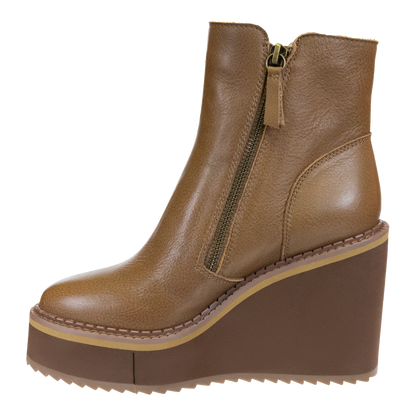 Avail Brown Wedge Ankle Boots