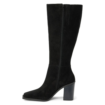 Highness Black Suede Tall Boot