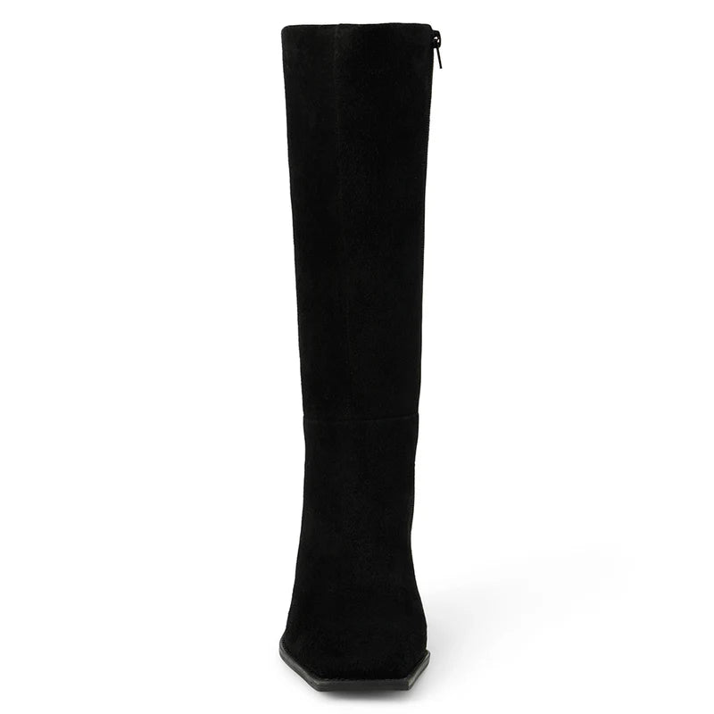 Highness Black Suede Tall Boot