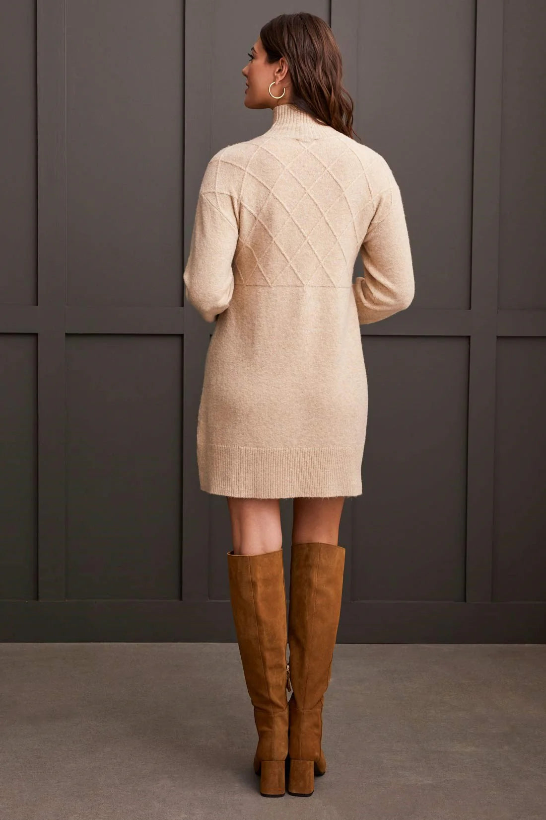 Soft Bouclé Mock Neck Sweater Dress