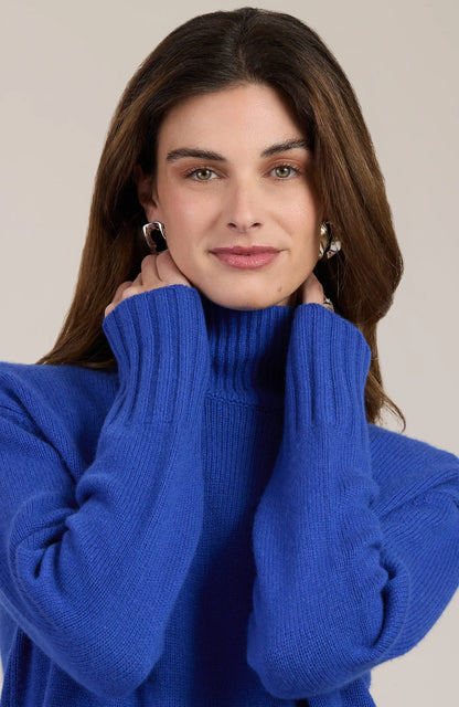 Donna Turtleneck Sweater Dress Sapphire