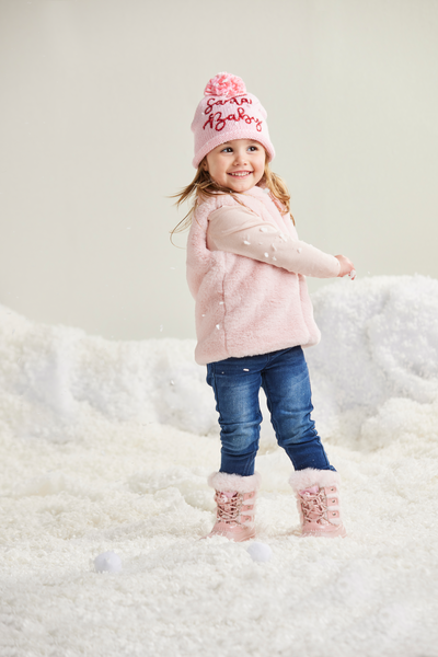 Pink Fur Zip-Up Vest Toddler