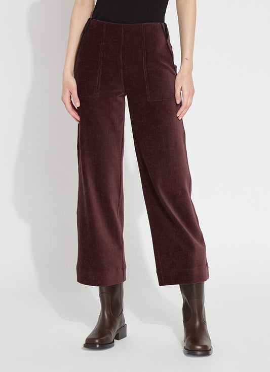 Kristina Corduroy Wide Leg Pant Deep Burgundy