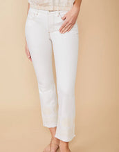 Load image into Gallery viewer, Ellington Kick Flare Jean Pearl White Embroidery