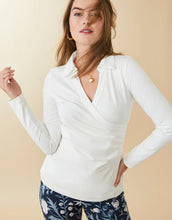 Load image into Gallery viewer, Edeline Wrap Top Pearl White