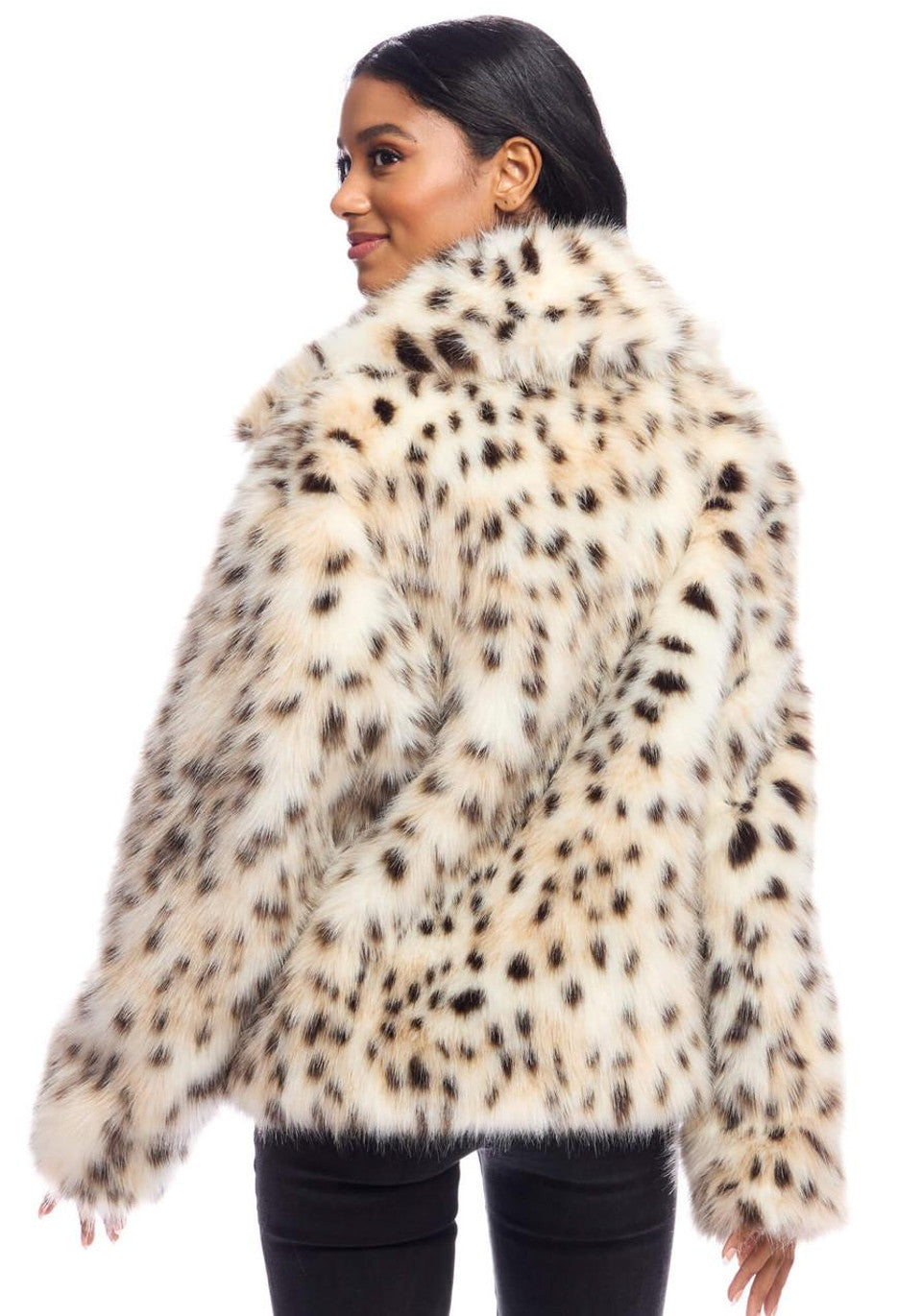 Sofia Snow Leopard Swish Coat