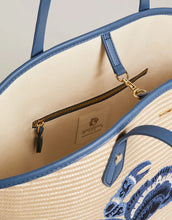 Load image into Gallery viewer, Straw Beach Tote Blue Crab