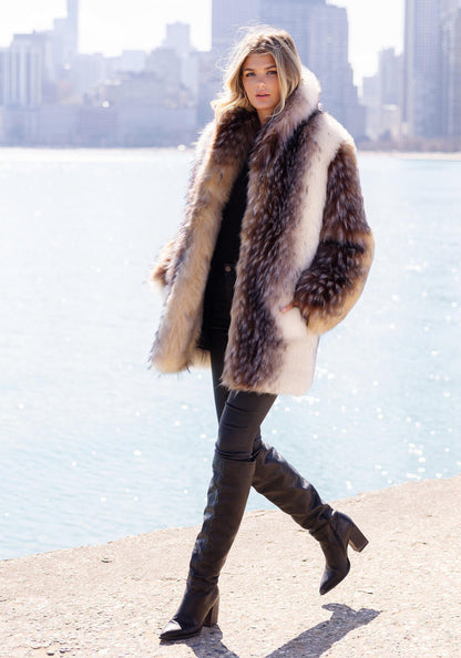 Arctic Wolf Shawl Collar Coat