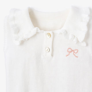 Fleur De Provence Knit Polo + Swiss Dot Bloomer Set