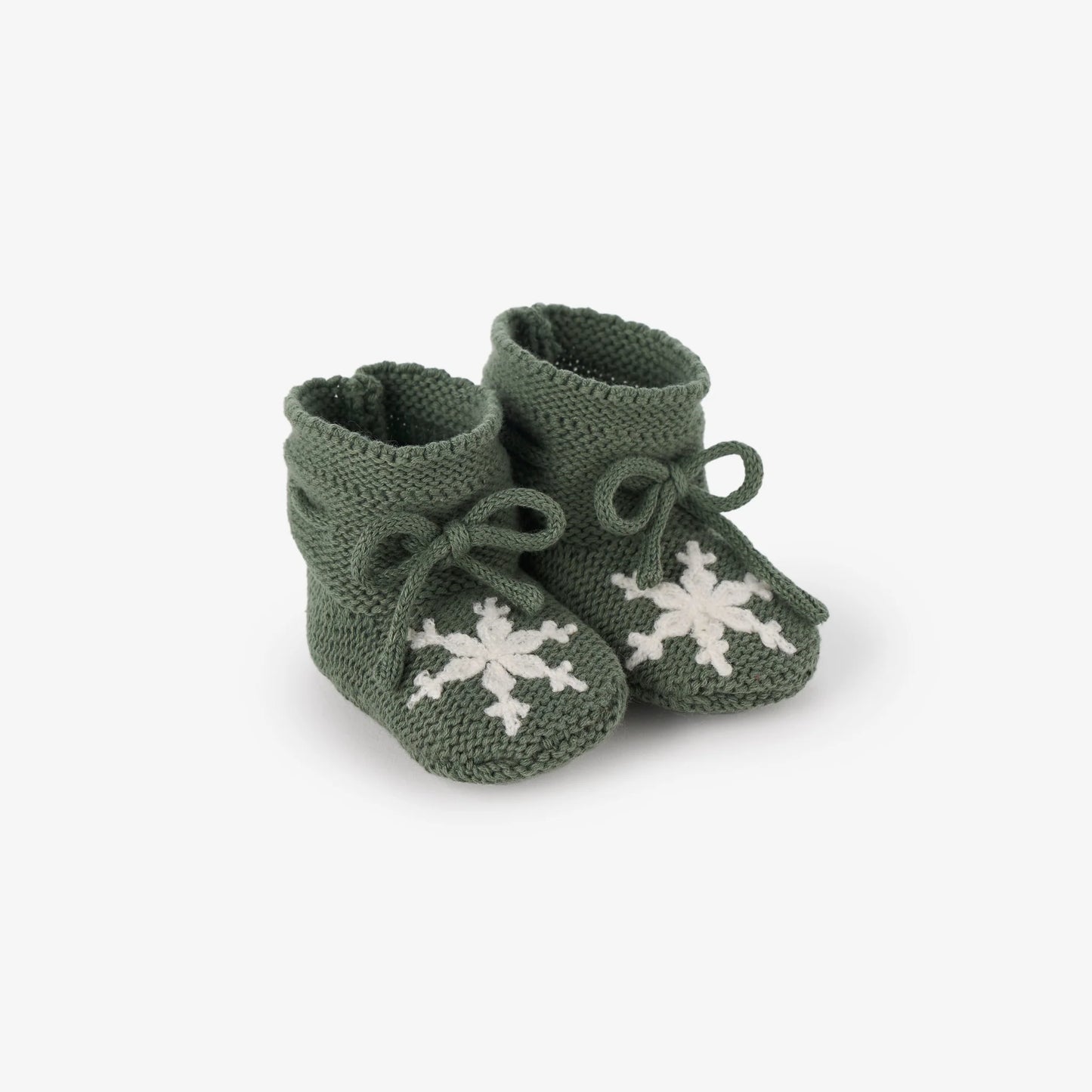 Green Snowflake Booties