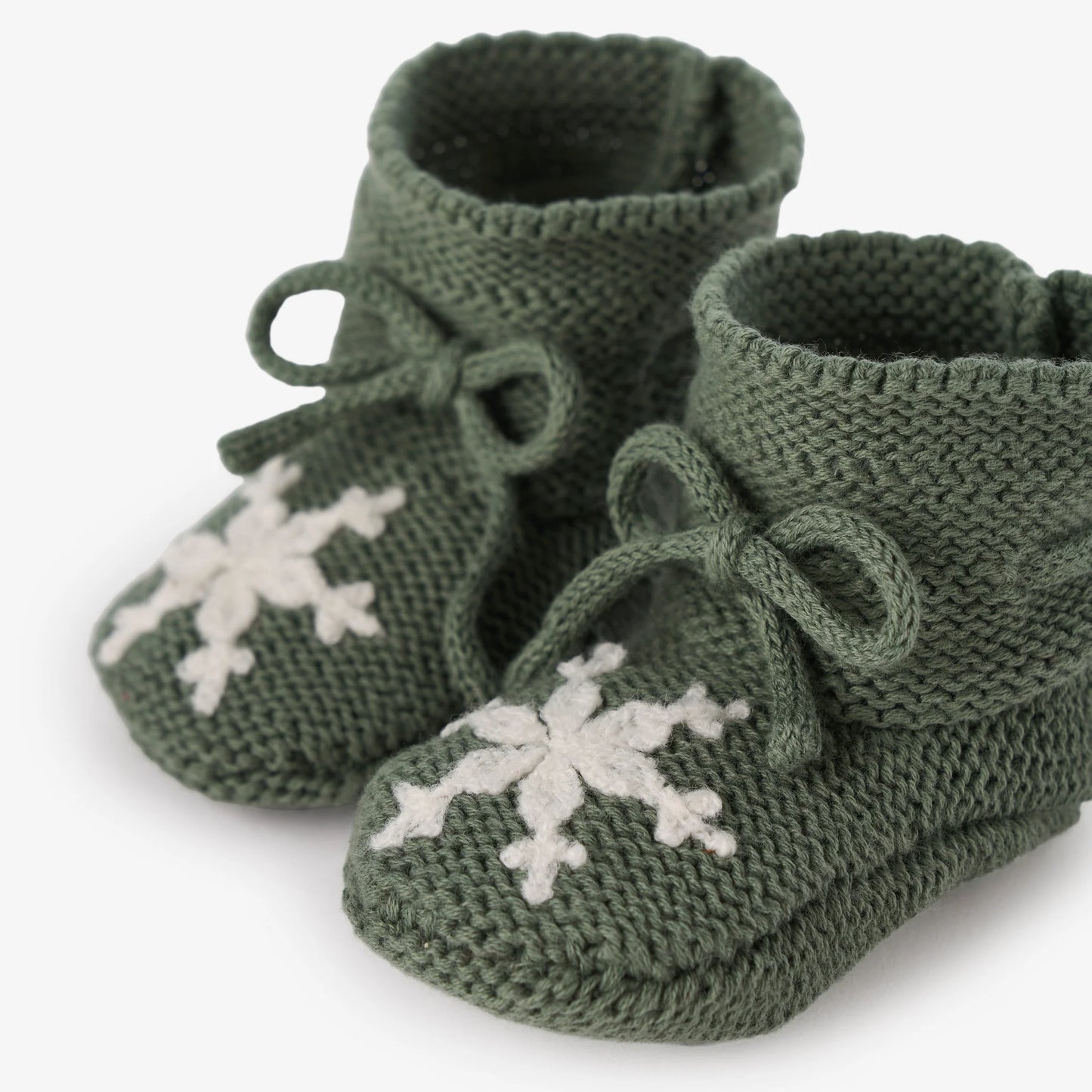 Green Snowflake Booties