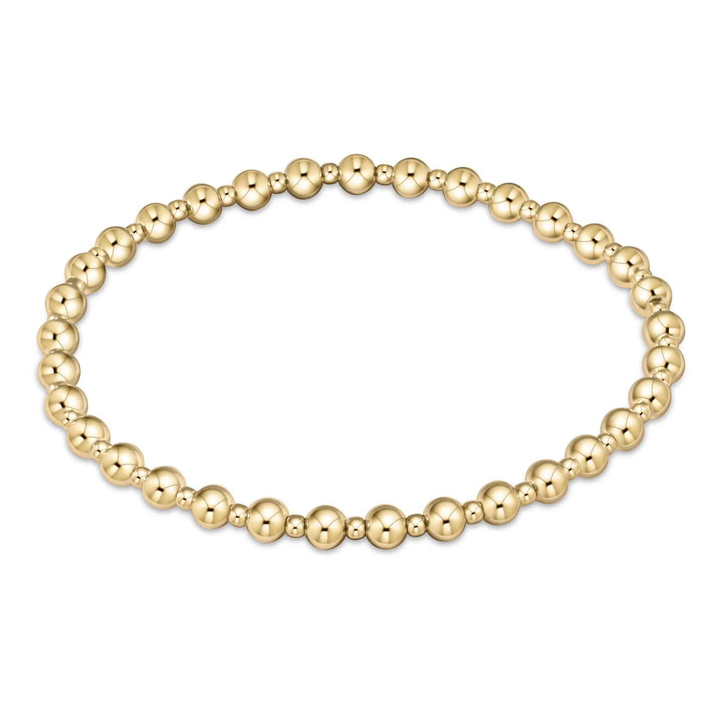 Classic Gold Grateful Pattern 4mm Bead Bracelet (Online Exclusive)