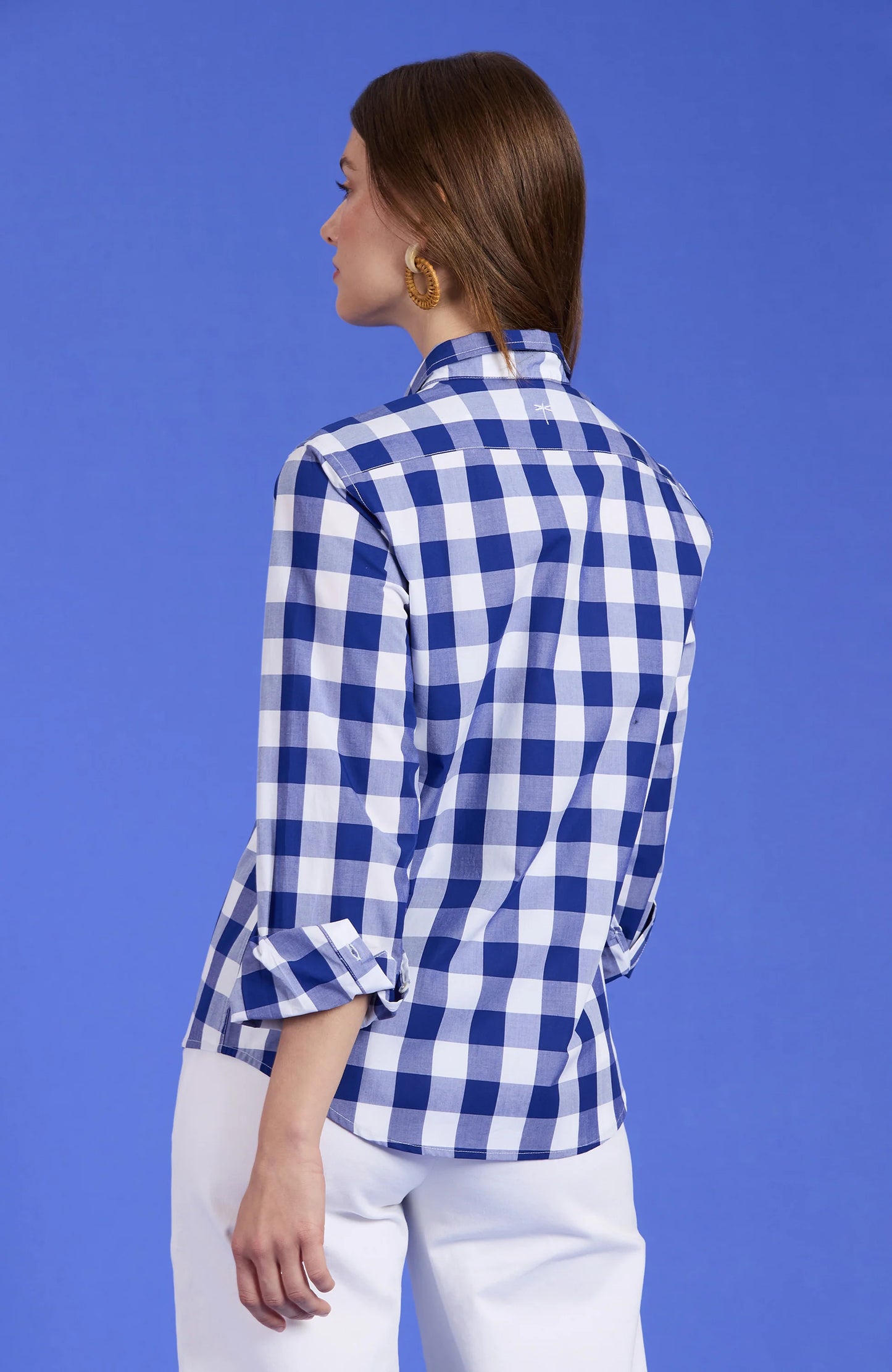 Wells Cotton Sapphire Check Shirt