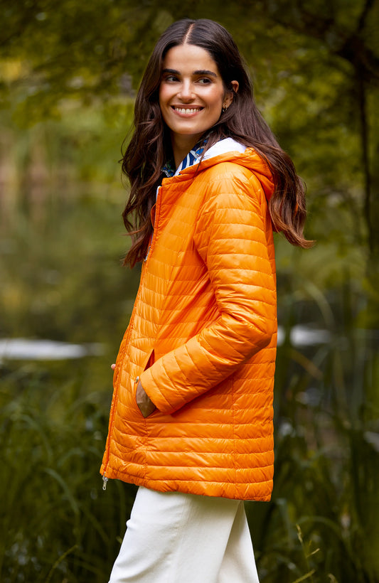 Martha Reversible Puffer Jacket Mandarin Orange