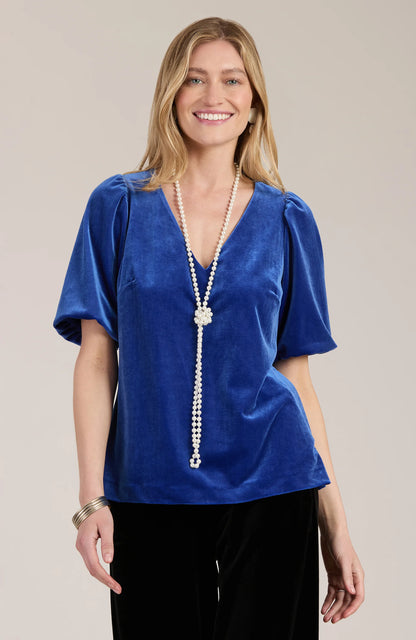 Claire Velvet Sapphire Top