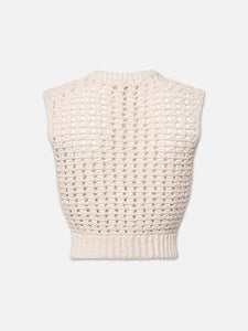 Frame Tape Yarn Sweater Vest Cream