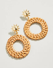 Load image into Gallery viewer, Sunshine Wicker Earrings Natural