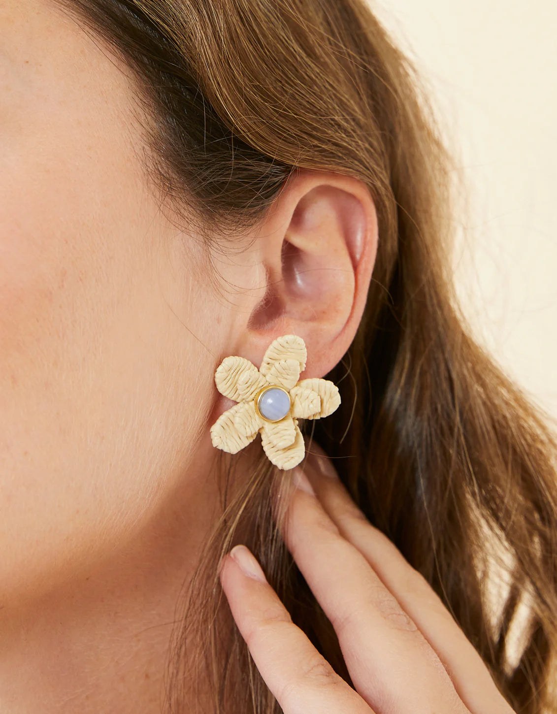 Sweet Straw Flower Earrings